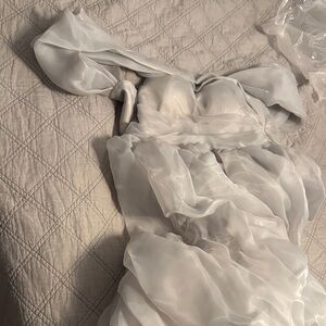 Elegant Light Grey Off One Shoulder Formal Dress